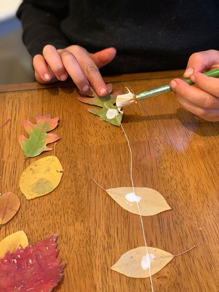 fall leaf craft with children