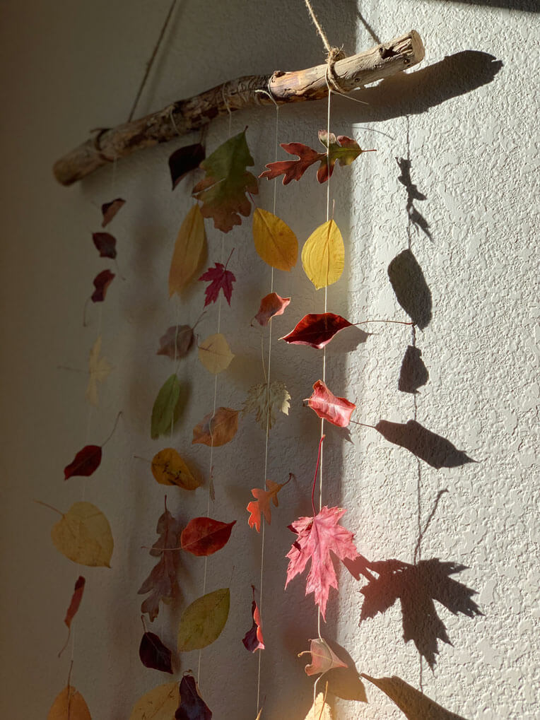 fall leaf craft with children